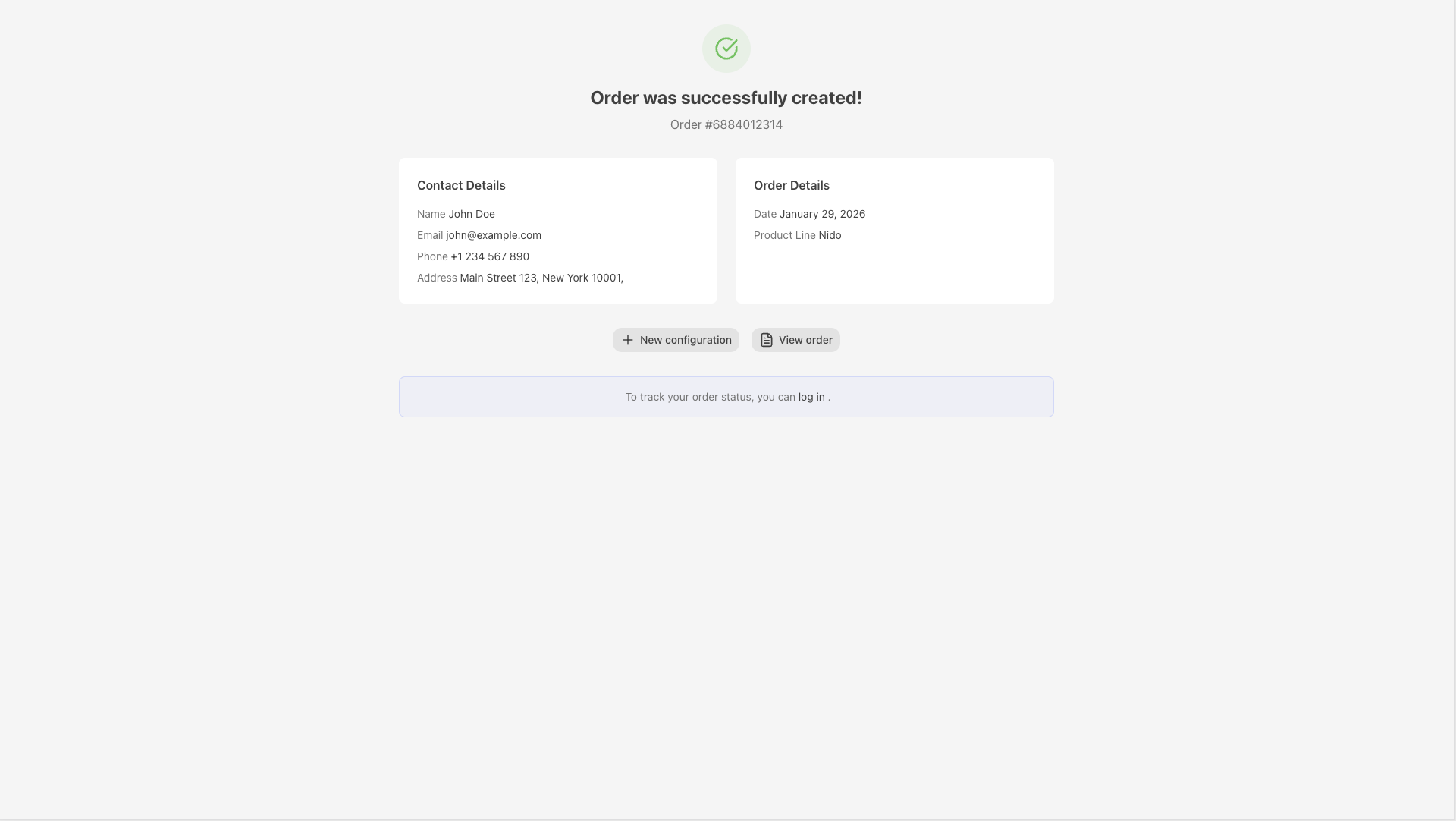 Vytvoření objednávky